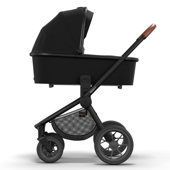 Moon 2in1 Kombi-Kinderwagen Resea S Basic mit Babywanne, Sportsitz & Teleskopschieber - bis 22 kg - Black