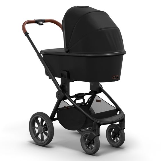 Moon 2in1 Kombi-Kinderwagen Resea S Basic mit Babywanne, Sportsitz & Teleskopschieber - bis 22 kg - Black