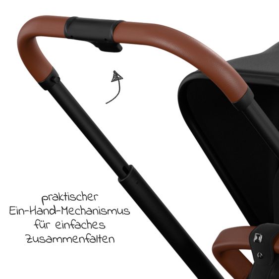 Moon 2in1 Kombi-Kinderwagen Resea S Basic mit Babywanne, Sportsitz & Teleskopschieber - bis 22 kg - Black