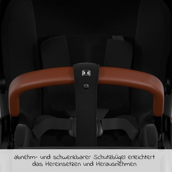 Moon 2in1 Kombi-Kinderwagen Resea S Basic mit Babywanne, Sportsitz & Teleskopschieber - bis 22 kg - Black