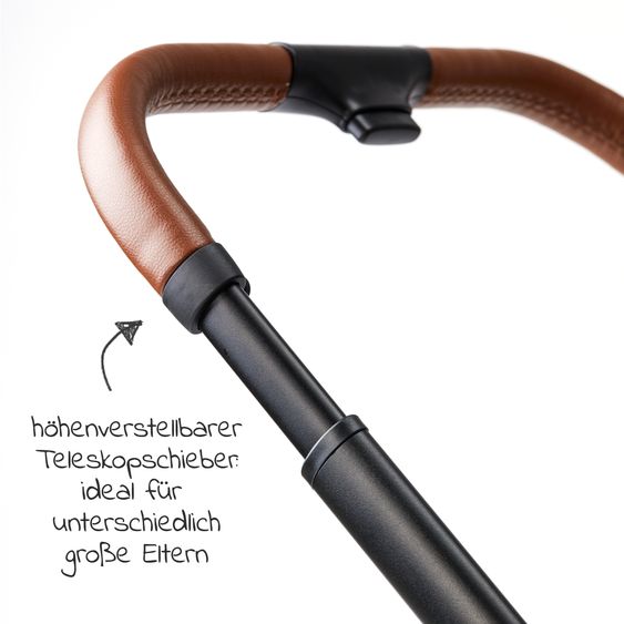 Moon 2in1 Kombi-Kinderwagen Resea S Basic mit Babywanne, Sportsitz & Teleskopschieber - bis 22 kg - Black