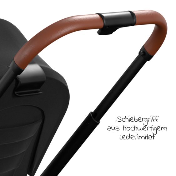 Moon 2in1 Kombi-Kinderwagen Resea S Basic mit Babywanne, Sportsitz & Teleskopschieber - bis 22 kg - Black