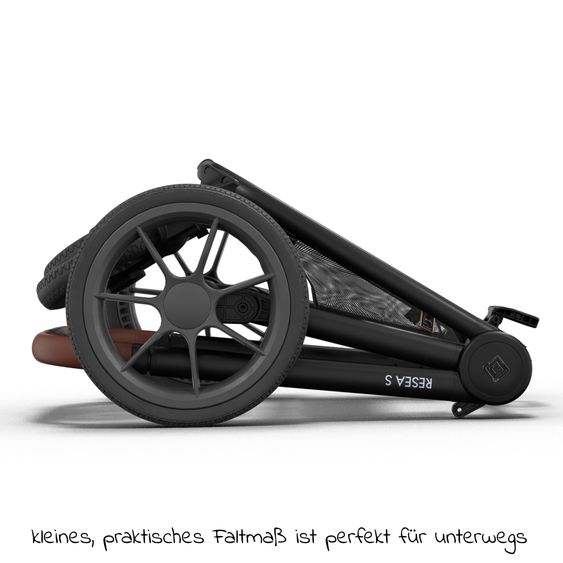 Moon 2in1 Kombi-Kinderwagen Resea S Basic mit Babywanne, Sportsitz & Teleskopschieber - bis 22 kg - Black