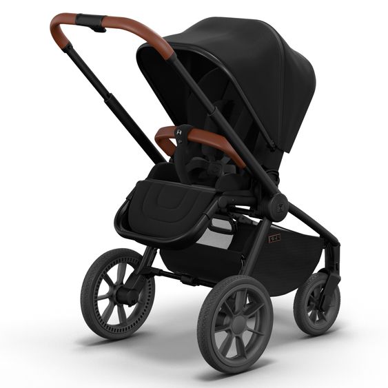 Moon 2in1 Kombi-Kinderwagen Resea S Basic mit Babywanne, Sportsitz & Teleskopschieber - bis 22 kg - Black