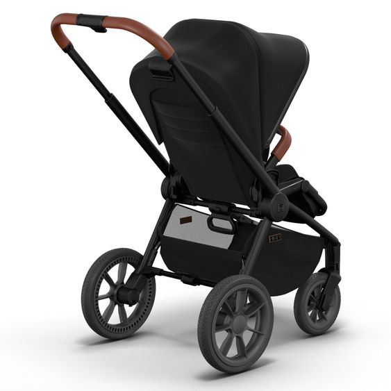 Moon 2in1 Kombi-Kinderwagen Resea S Basic mit Babywanne, Sportsitz & Teleskopschieber - bis 22 kg - Black