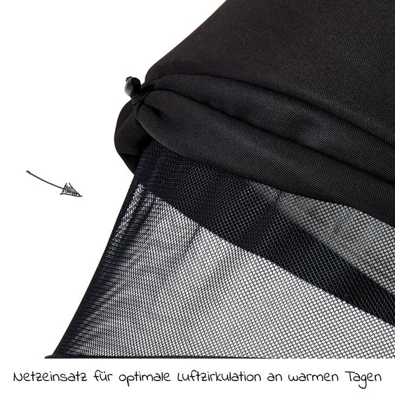 Moon 2in1 Kombi-Kinderwagen Resea S Basic mit Babywanne, Sportsitz & Teleskopschieber - bis 22 kg - Black