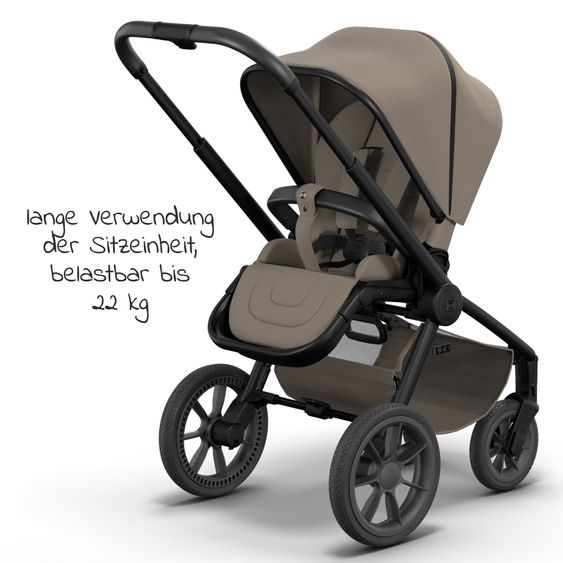 Moon 2in1 Kombi-Kinderwagen Resea S Basic mit Babywanne, Sportsitz & Teleskopschieber - bis 22 kg - Mud