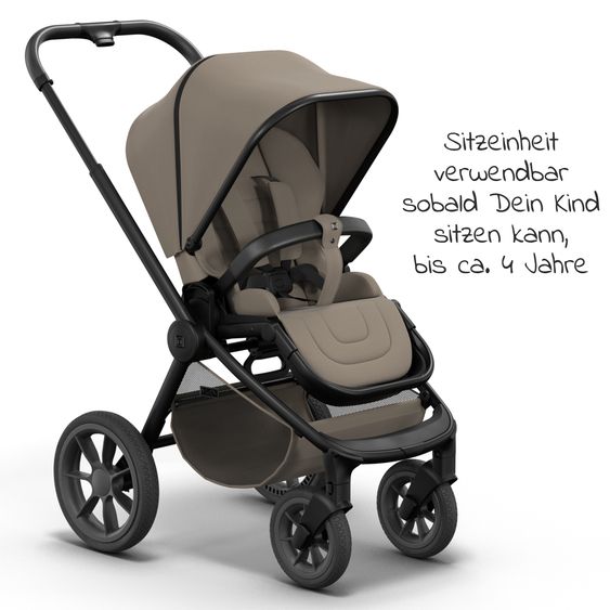 Moon 2in1 Kombi-Kinderwagen Resea S Basic mit Babywanne, Sportsitz & Teleskopschieber - bis 22 kg - Mud