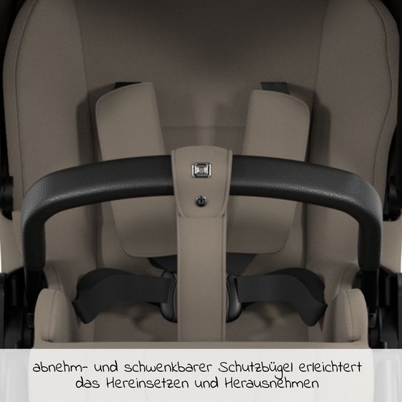 Moon 2in1 Kombi-Kinderwagen Resea S Basic mit Babywanne, Sportsitz & Teleskopschieber - bis 22 kg - Mud