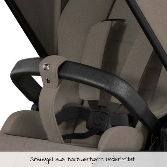 Moon 2in1 Kombi-Kinderwagen Resea S Basic mit Babywanne, Sportsitz & Teleskopschieber - bis 22 kg - Mud