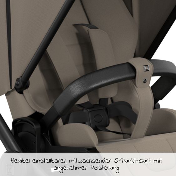 Moon 2in1 Kombi-Kinderwagen Resea S Basic mit Babywanne, Sportsitz & Teleskopschieber - bis 22 kg - Mud