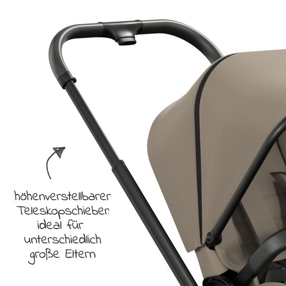 Moon 2in1 Kombi-Kinderwagen Resea S Basic mit Babywanne, Sportsitz & Teleskopschieber - bis 22 kg - Mud