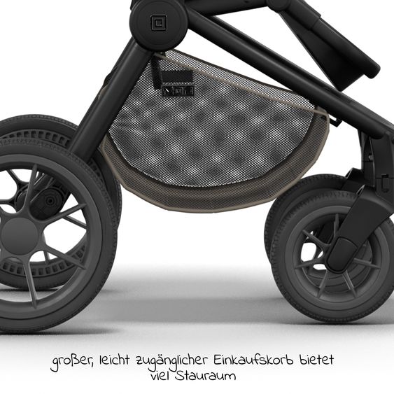 Moon 2in1 Kombi-Kinderwagen Resea S Basic mit Babywanne, Sportsitz & Teleskopschieber - bis 22 kg - Mud