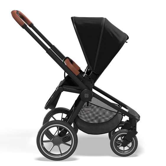 Moon Passeggino combinato 2in1 Resea S Basic con seduta sportiva, navicella - fino a 22 kg - Nero Melange