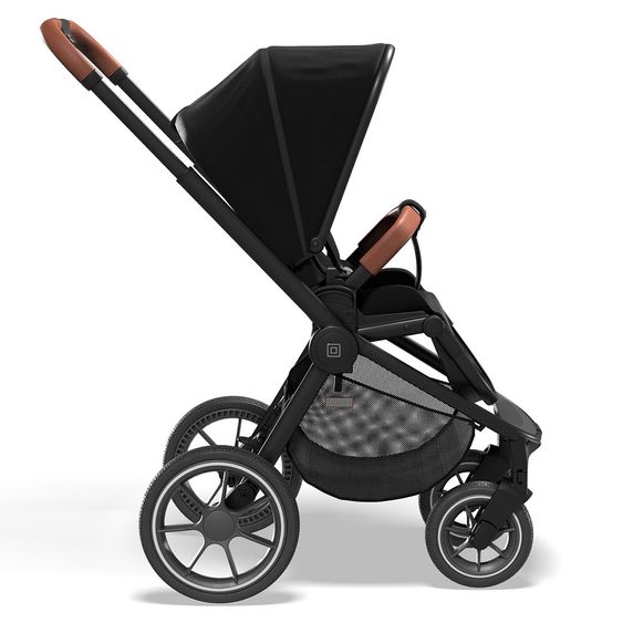 Moon Passeggino combinato 2in1 Resea S Basic con seduta sportiva, navicella - fino a 22 kg - Nero Melange
