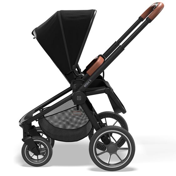 Moon Passeggino combinato 2in1 Resea S Basic con seduta sportiva, navicella - fino a 22 kg - Nero Melange