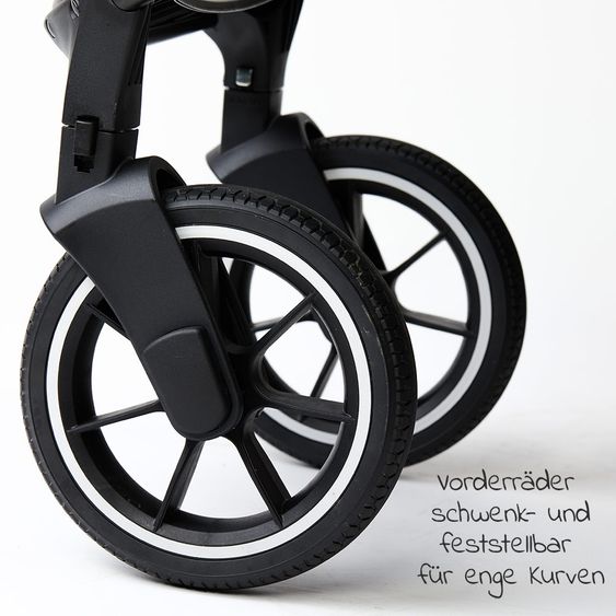 Moon Passeggino combinato 2in1 Resea S Basic con seduta sportiva, navicella - fino a 22 kg - Nero Melange