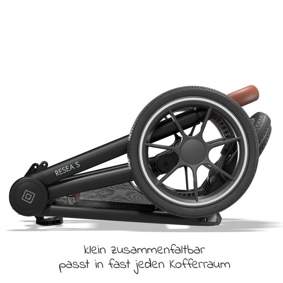 Moon Passeggino combinato 2in1 Resea S Basic con seduta sportiva, navicella - fino a 22 kg - Nero Melange