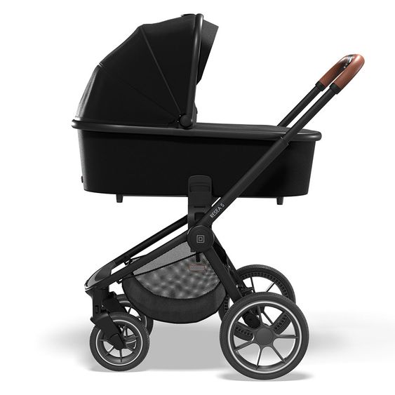 Moon Passeggino combinato 2in1 Resea S Basic con seduta sportiva, navicella - fino a 22 kg - Nero Melange