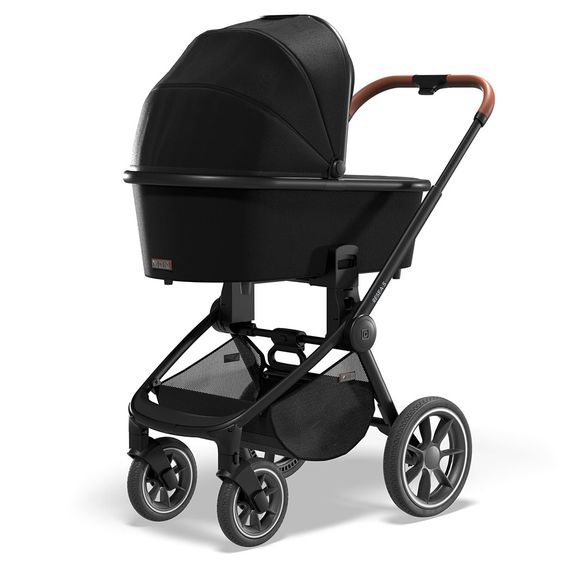 Moon Passeggino combinato 2in1 Resea S Basic con seduta sportiva, navicella - fino a 22 kg - Nero Melange