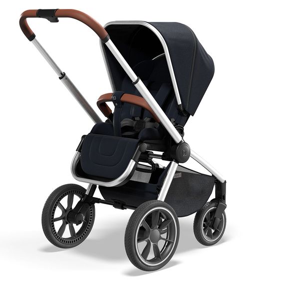 Moon 2in1 Kombi-Kinderwagen Resea S Basic mit Sportsitz, Babywanne - bis 22 kg - Navy Melange