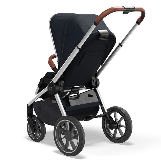 Moon 2in1 Kombi-Kinderwagen Resea S Basic mit Sportsitz, Babywanne - bis 22 kg - Navy Melange