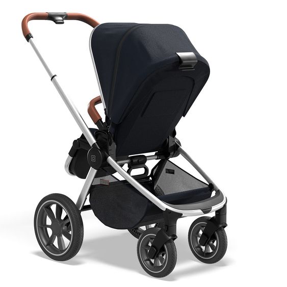 Moon 2in1 Kombi-Kinderwagen Resea S Basic mit Sportsitz, Babywanne - bis 22 kg - Navy Melange