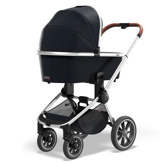 Moon 2in1 Kombi-Kinderwagen Resea S Basic mit Sportsitz, Babywanne - bis 22 kg - Navy Melange