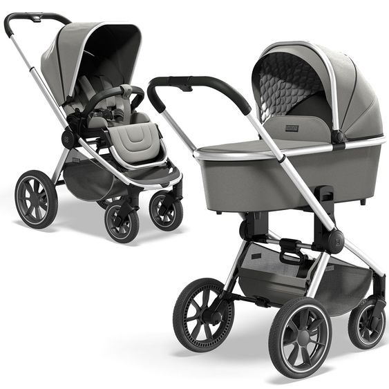 Moon Passeggino combinato 2in1 Resea S Basic con seduta sportiva, navicella - fino a 22 kg - Shadow Melange