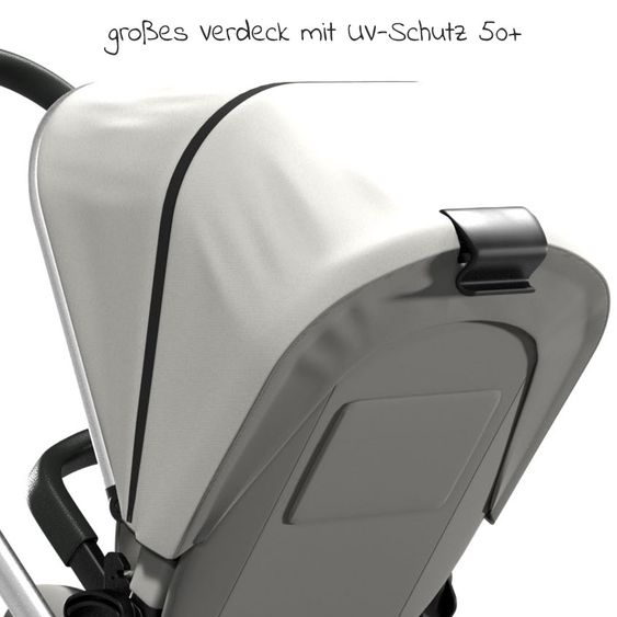 Moon Passeggino combinato 2in1 Resea S Basic con seduta sportiva, navicella - fino a 22 kg - Shadow Melange