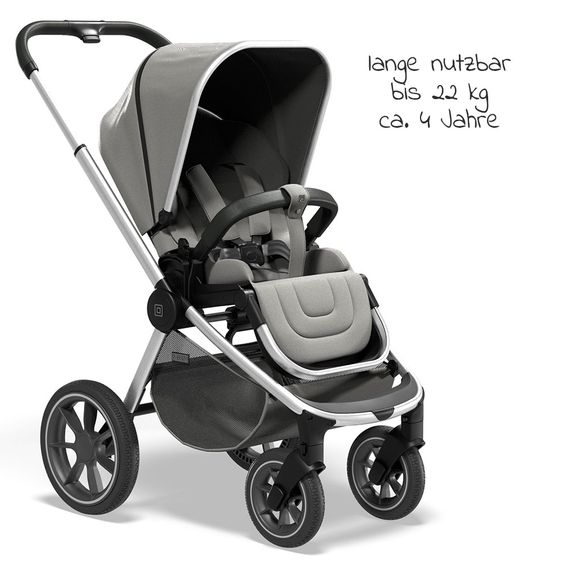 Moon Passeggino combinato 2in1 Resea S Basic con seduta sportiva, navicella - fino a 22 kg - Shadow Melange