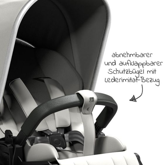 Moon Passeggino combinato 2in1 Resea S Basic con seduta sportiva, navicella - fino a 22 kg - Shadow Melange