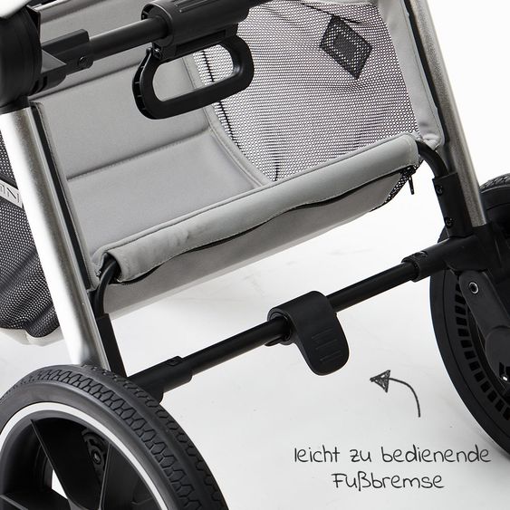 Moon Passeggino combinato 2in1 Resea S Basic con seduta sportiva, navicella - fino a 22 kg - Shadow Melange