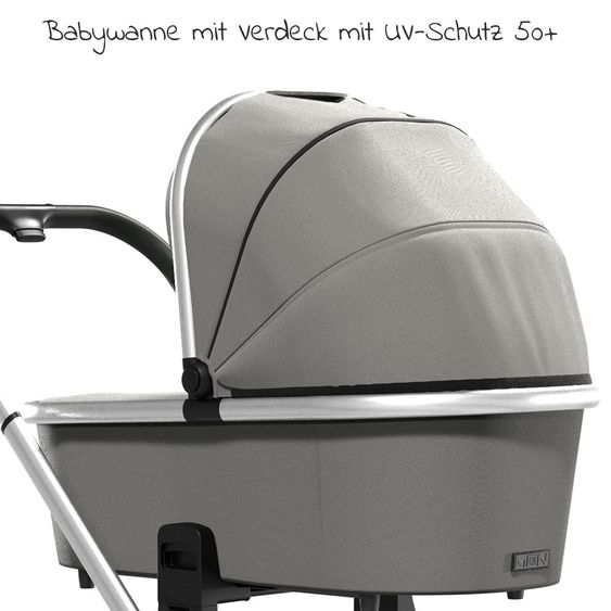 Moon Passeggino combinato 2in1 Resea S Basic con seduta sportiva, navicella - fino a 22 kg - Shadow Melange