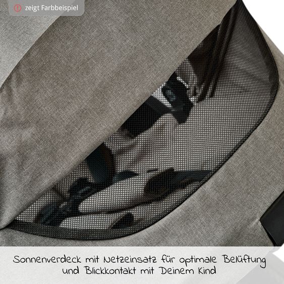 Moon 2in1 Kombi-Kinderwagen Resea S Edition + mit Lufträder, Babywanne, Sportsitz & Teleskopschieber - bis 22 kg - Anthrazit Black Chrome
