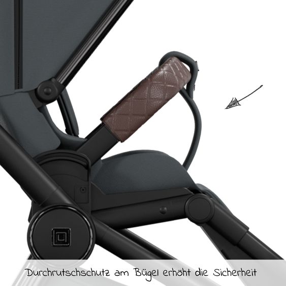 Moon 2in1 Kombi-Kinderwagen Resea S Edition + mit Lufträder, Babywanne, Sportsitz & Teleskopschieber - bis 22 kg - Anthrazit Black Chrome