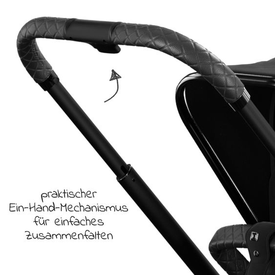 Moon 2in1 Kombi-Kinderwagen Resea S Edition + mit Lufträder, Babywanne, Sportsitz & Teleskopschieber - bis 22 kg - Black Black Chrome