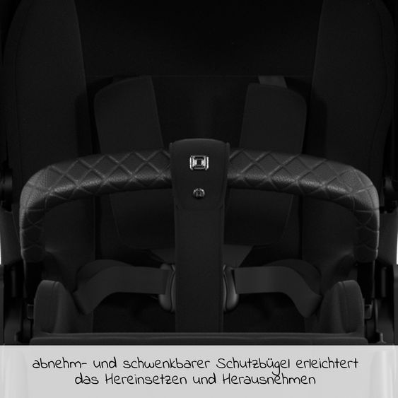 Moon 2in1 Kombi-Kinderwagen Resea S Edition + mit Lufträder, Babywanne, Sportsitz & Teleskopschieber - bis 22 kg - Black Black Chrome