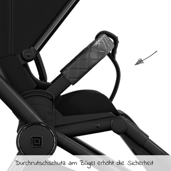 Moon 2in1 Kombi-Kinderwagen Resea S Edition + mit Lufträder, Babywanne, Sportsitz & Teleskopschieber - bis 22 kg - Black Black Chrome
