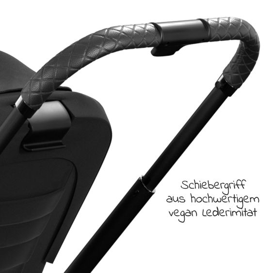 Moon 2in1 Kombi-Kinderwagen Resea S Edition + mit Lufträder, Babywanne, Sportsitz & Teleskopschieber - bis 22 kg - Black Black Chrome