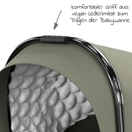 Moon 2in1 Kombi-Kinderwagen Resea S Edition + mit Lufträder, Babywanne, Sportsitz & Teleskopschieber - bis 22 kg - Moss Grenn Black Chrome