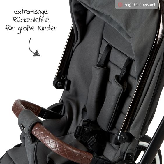 Moon 2in1 Kombi-Kinderwagen Resea S Edition + mit Lufträder, Babywanne, Sportsitz & Teleskopschieber - bis 22 kg - Moss Grenn Black Chrome
