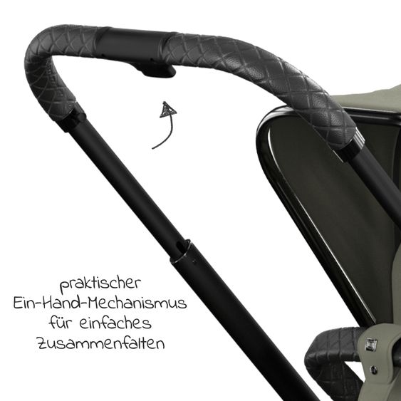 Moon 2in1 Kombi-Kinderwagen Resea S Edition + mit Lufträder, Babywanne, Sportsitz & Teleskopschieber - bis 22 kg - Moss Grenn Black Chrome