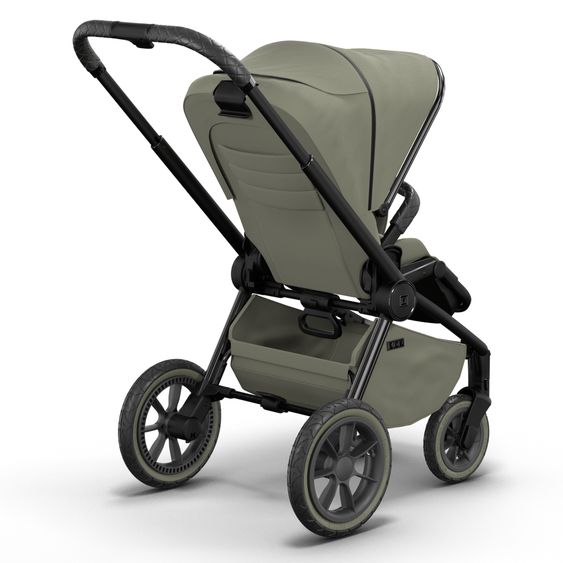 Moon 2in1 Kombi-Kinderwagen Resea S Edition + mit Lufträder, Babywanne, Sportsitz & Teleskopschieber - bis 22 kg - Moss Grenn Black Chrome