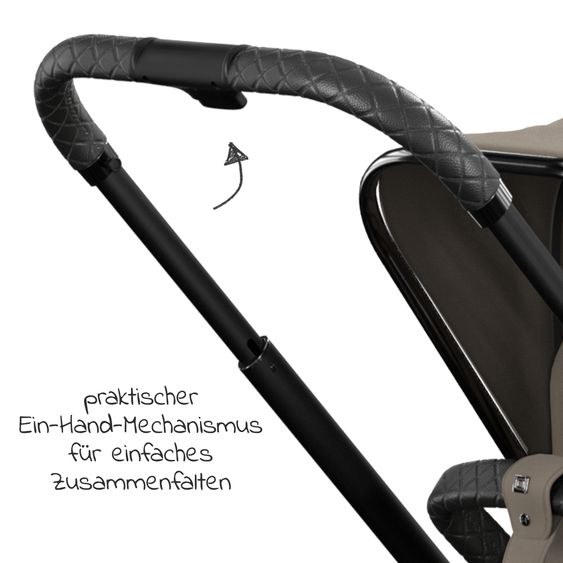 Moon 2in1 Kombi-Kinderwagen Resea S Edition + mit Lufträder, Babywanne, Sportsitz & Teleskopschieber - bis 22 kg - Mud Black Chrome