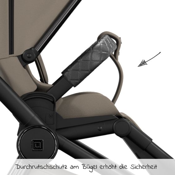 Moon 2in1 Kombi-Kinderwagen Resea S Edition + mit Lufträder, Babywanne, Sportsitz & Teleskopschieber - bis 22 kg - Mud Black Chrome
