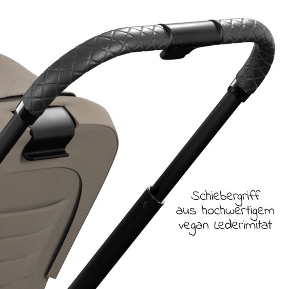 Moon 2in1 Kombi-Kinderwagen Resea S Edition + mit Lufträder, Babywanne, Sportsitz & Teleskopschieber - bis 22 kg - Mud Black Chrome