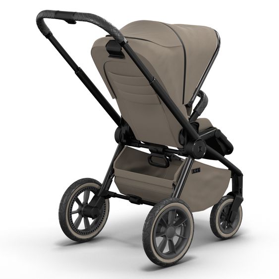 Moon 2in1 Kombi-Kinderwagen Resea S Edition + mit Lufträder, Babywanne, Sportsitz & Teleskopschieber - bis 22 kg - Mud Black Chrome