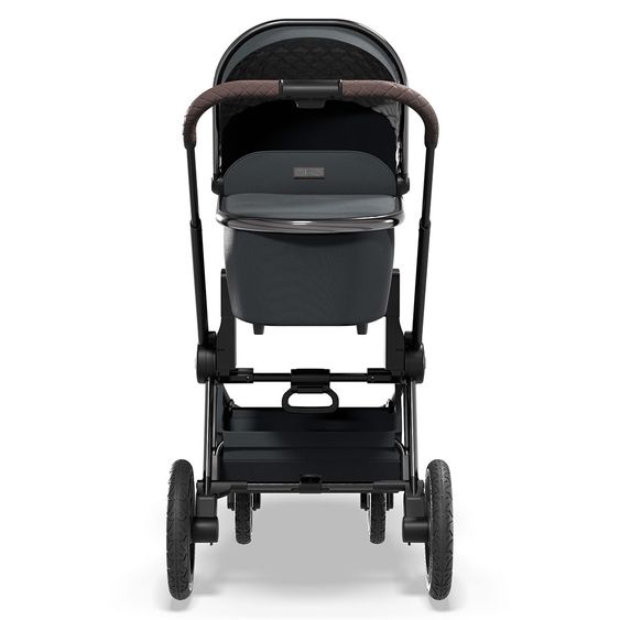 Moon 2in1 Combi Stroller Resea S Edition with Sport Seat, Carrycot & Mattress, Air Wheels - up to 22 kg - Anthracite Black Chrome