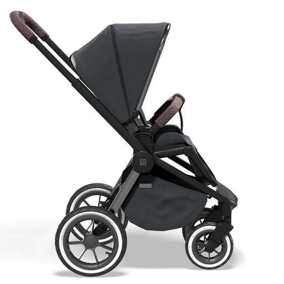 Moon 2in1 Combi Stroller Resea S Edition with Sport Seat, Carrycot & Mattress, Air Wheels - up to 22 kg - Anthracite Black Chrome